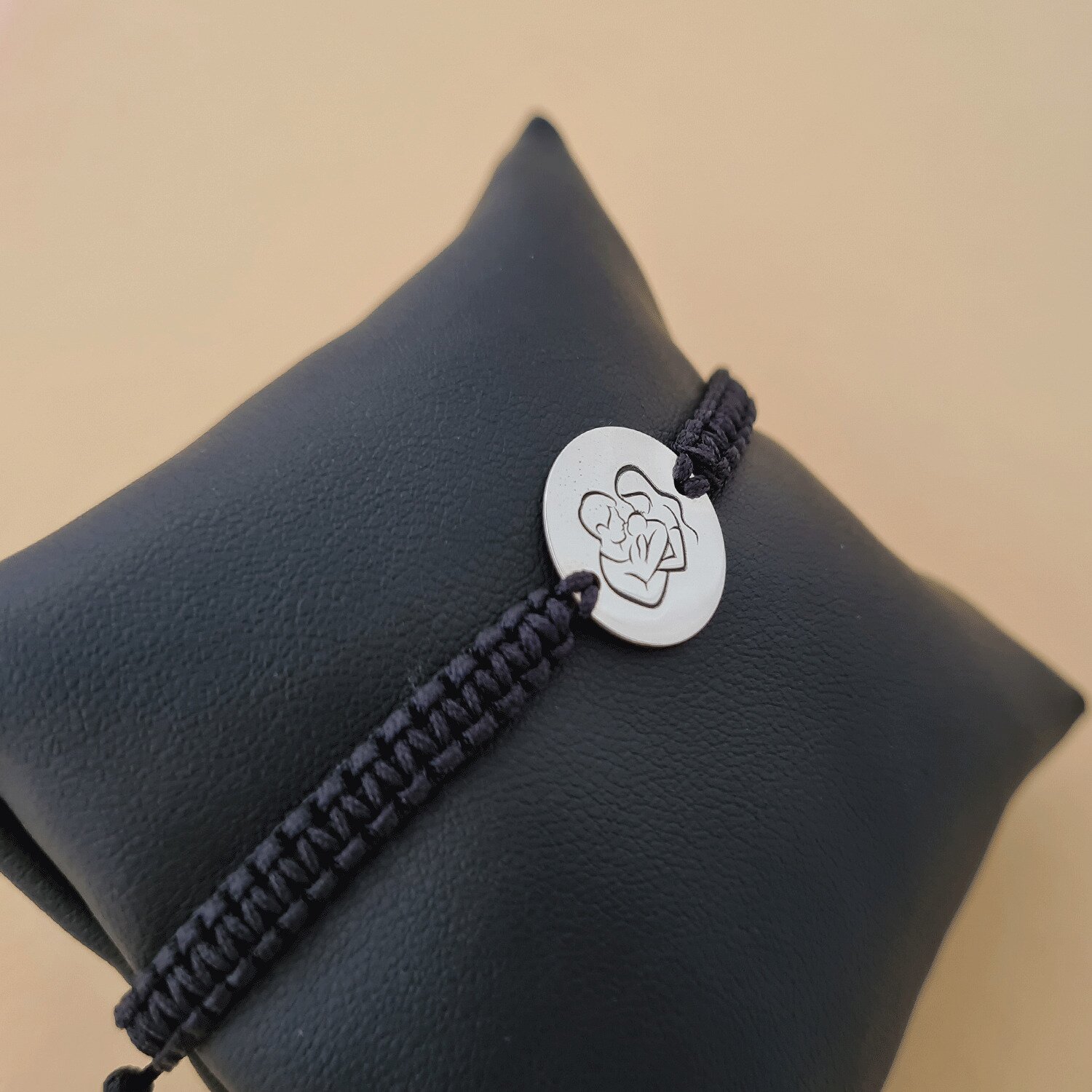 Bratara banut personalizata - Proaspeti parinti - Argint 925, snur impletit