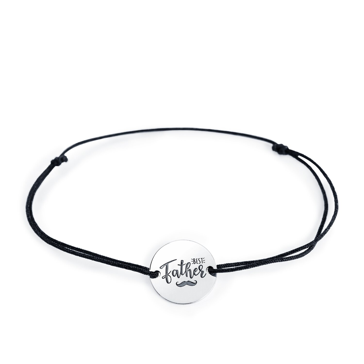 Bratara Best father - Argint 925, snur negru