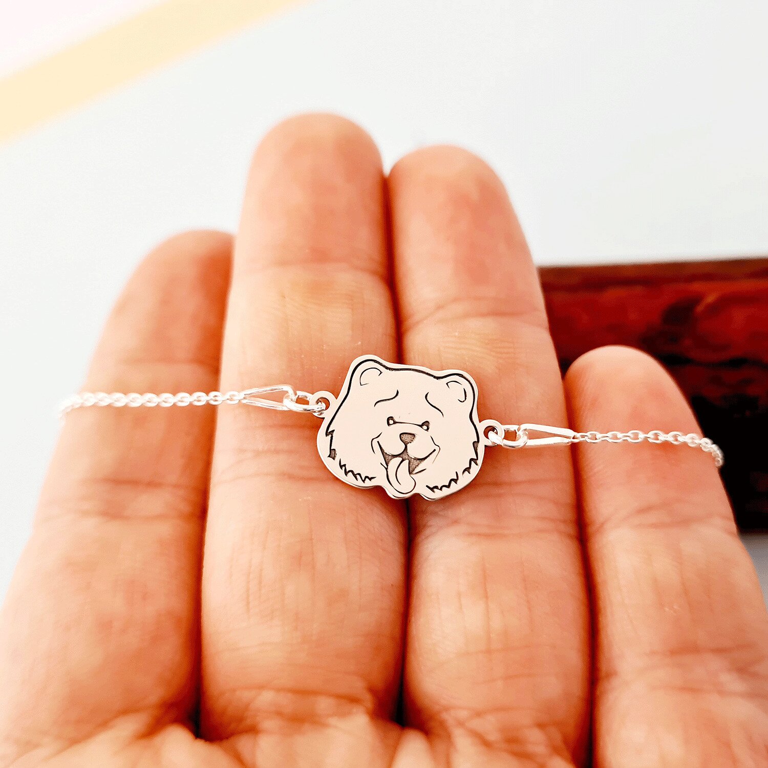 Bratara Chow Chow cu lantisor - Argint 925