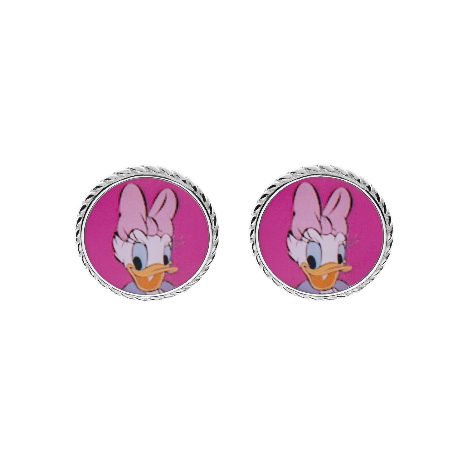 Cercei Disney cu poza color Daisy Duck - Argint 925