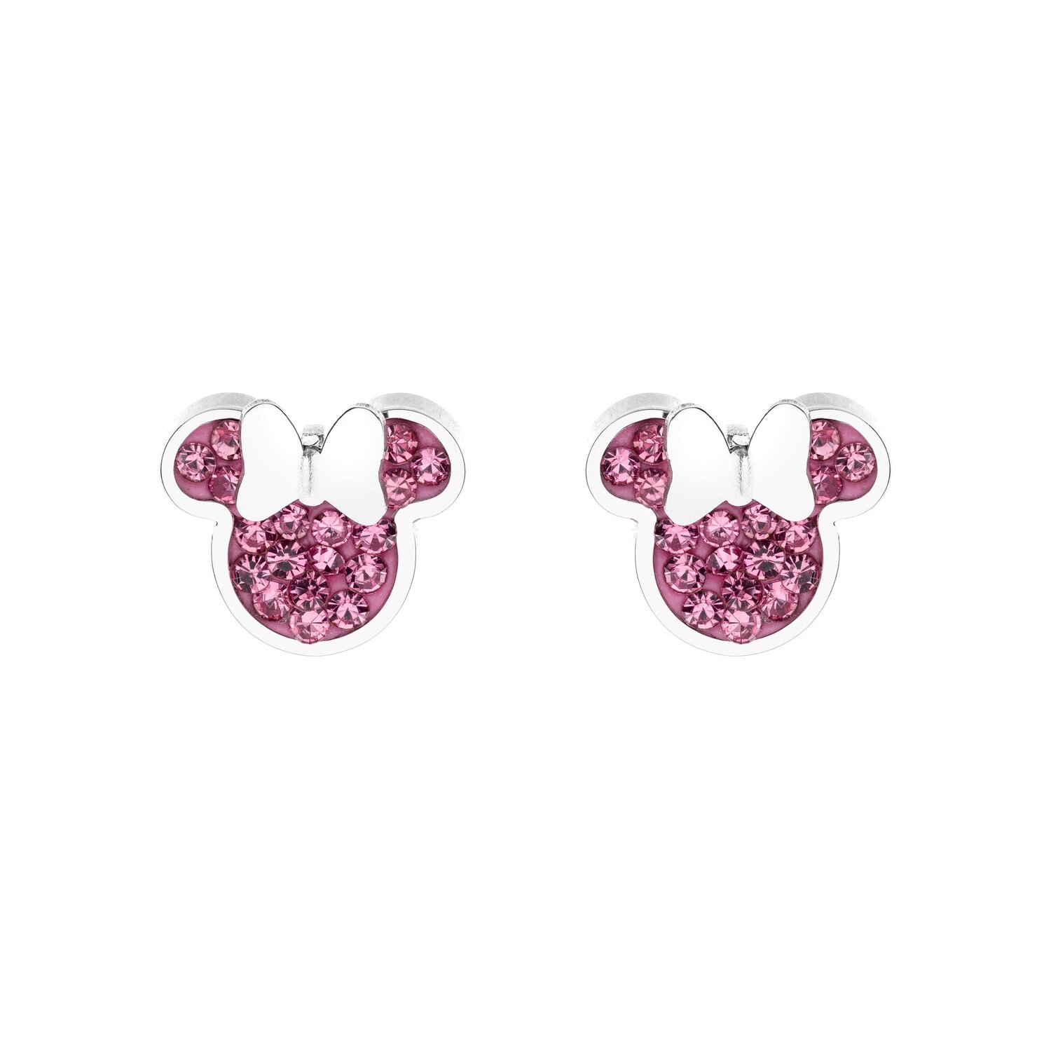 Cercei Disney Minnie Mouse - Otel Medical Inoxidabil si Cristale Roz