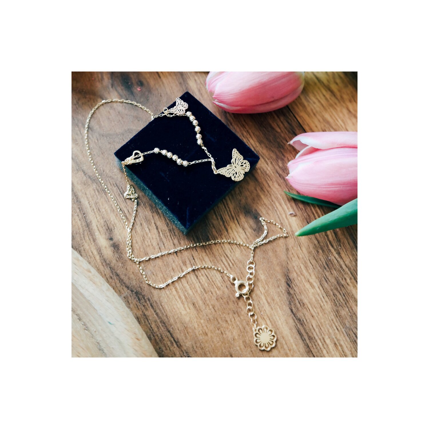 Colier colectia Fairyland - Playful bloom - Argint 925 placat cu Aur Galben si Roz 18K