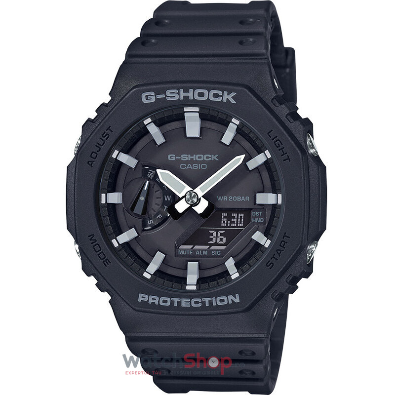 Ceas Casio G-Shock GA-2100-1A negru văzut frontal