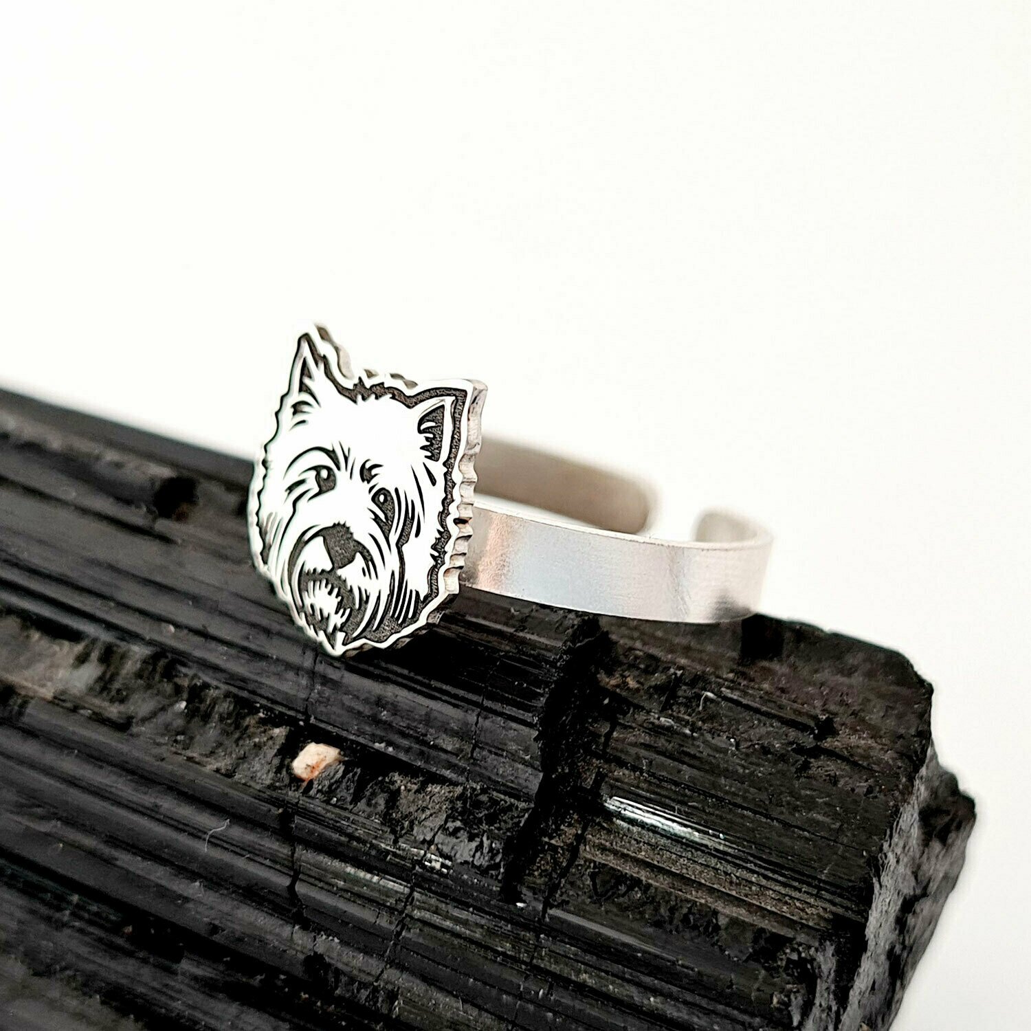 Inel personalizat - Cap de Westie - Argint 925