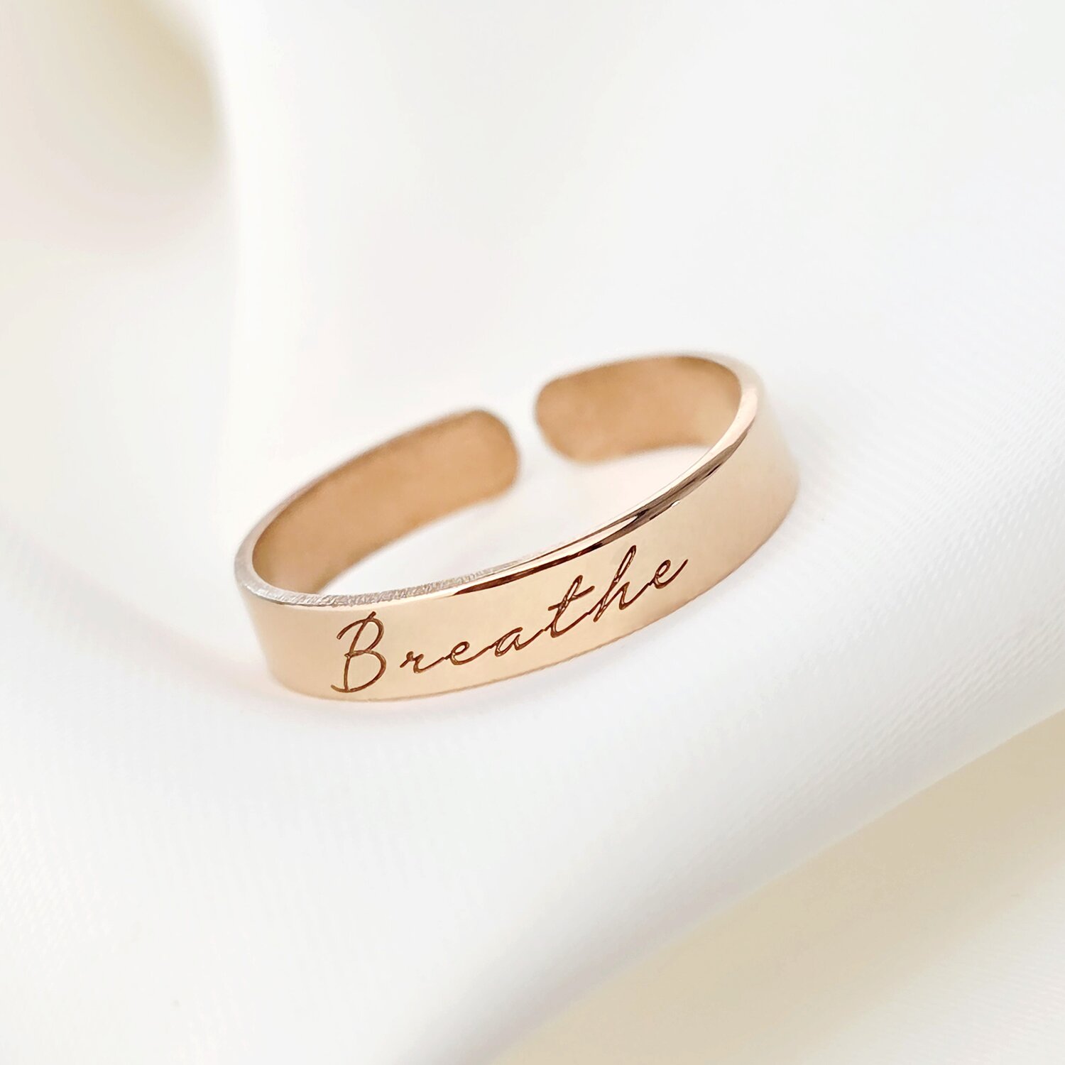 Inel personalizat cu nume - Argint 925 placat cu Aur roz 18k