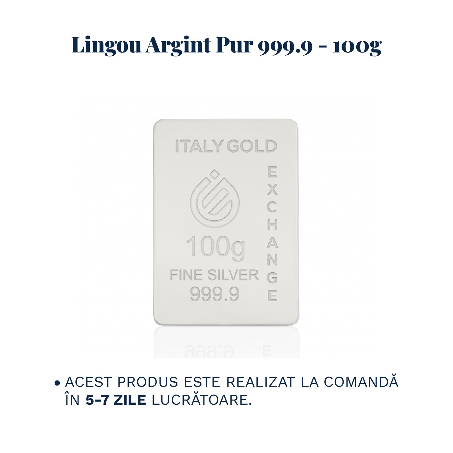 Lingou Argint Pur 999.9 de 100g Personalizat