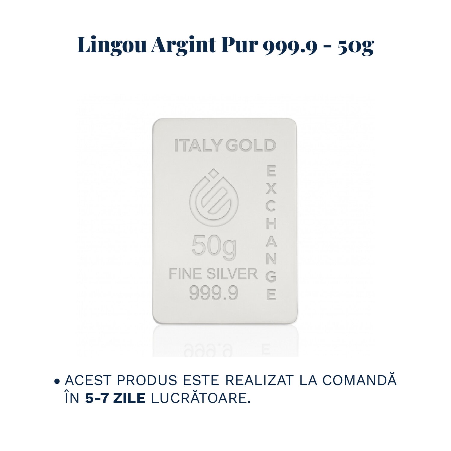 Lingou Argint Pur 999.9 de 50g Personalizat
