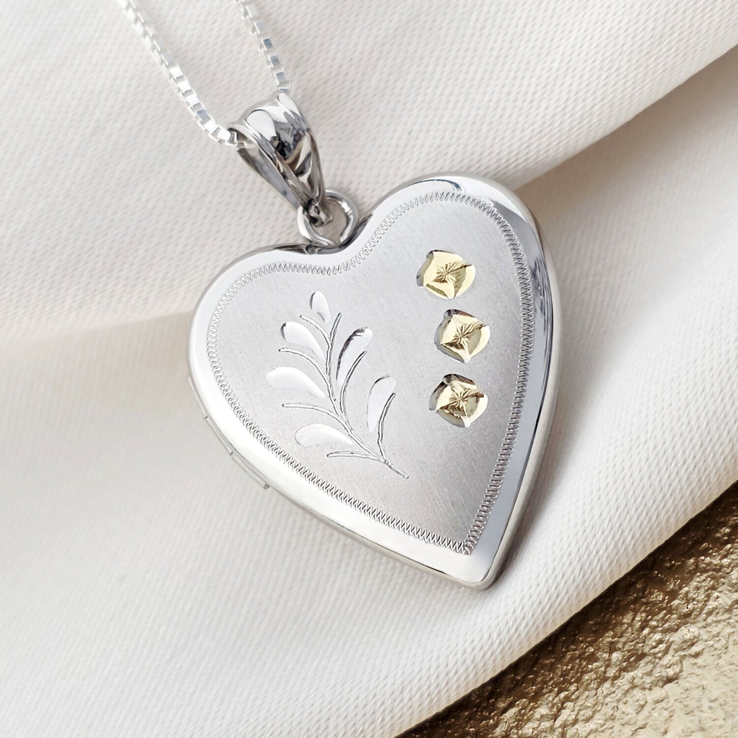 Medalion inima cu poze in interior - Yellow Bloom - Argint 925 Rodiat